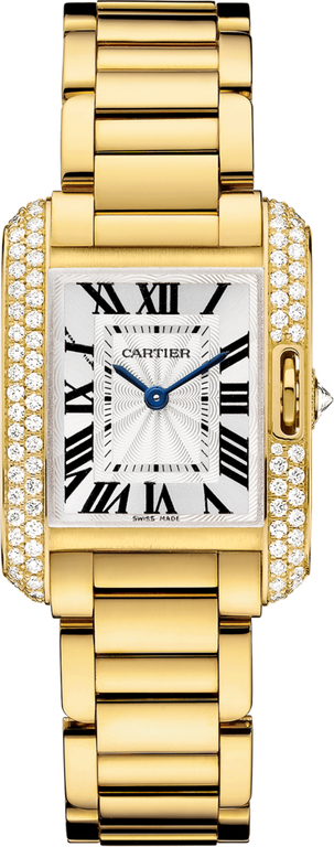 WT100005 Cartier Anglaise Small Model Yellow Gold Diamonds Tank