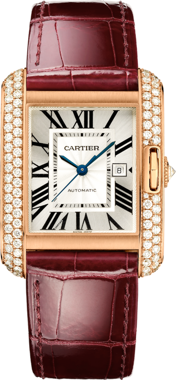 WT100016 Cartier Anglaise Large Model Pink Gold Diamonds Tank