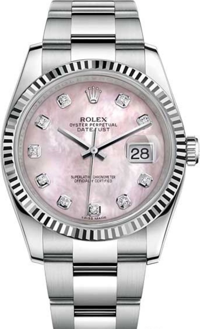 Rolex 116234-0150 Datejust 36 mm Steel and White Gold