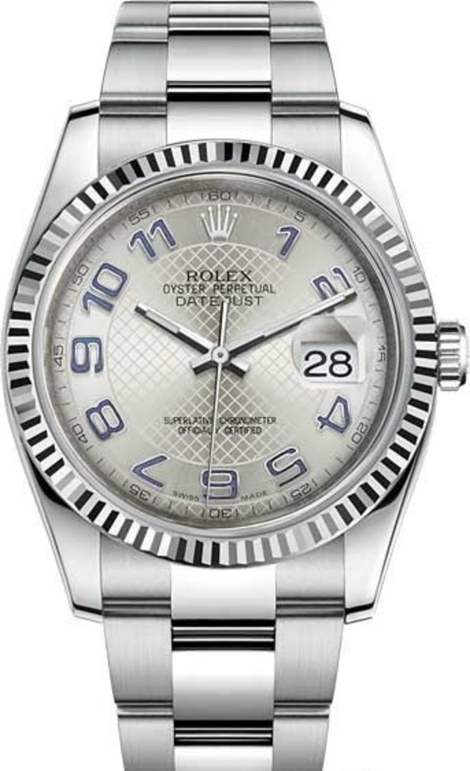 Rolex 116234-0155 Datejust 36 mm Steel and White Gold