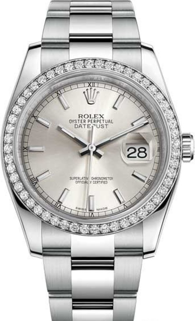 Rolex 116244-0051 Datejust 36 mm Steel and White Gold