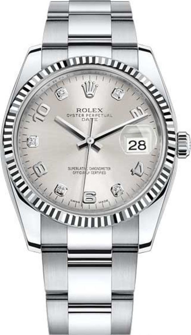 Rolex 115234-0012 Datejust 34 mm Steel and White Gold