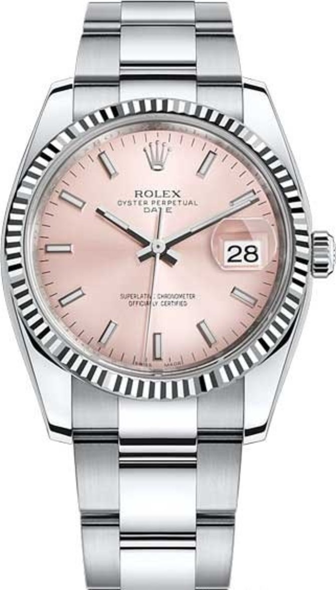 Rolex 115234-0006 Datejust 34 mm Steel and White Gold
