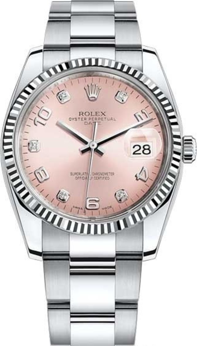 Rolex 115234-0009 Datejust 34 mm Steel and White Gold