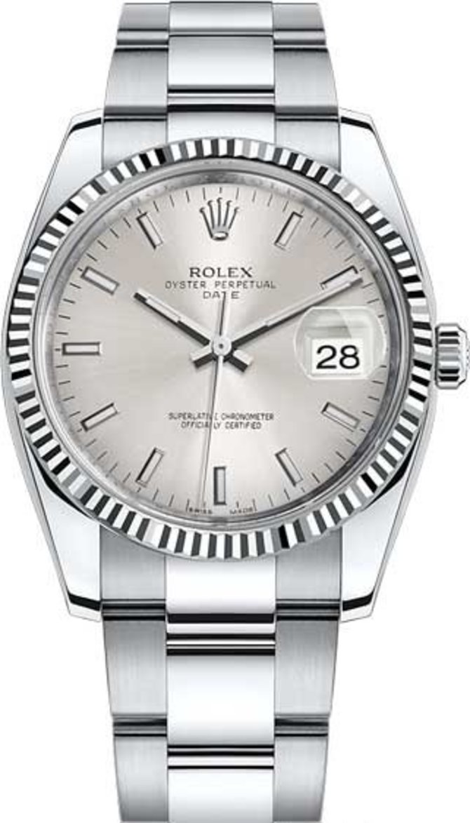 Rolex 115234-0005 Datejust 34 mm Steel and White Gold