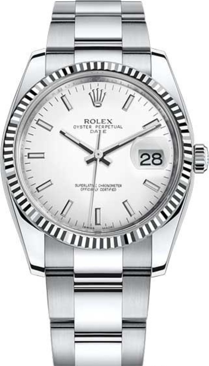 Rolex 115234-0003 Datejust 34 mm Steel and White Gold