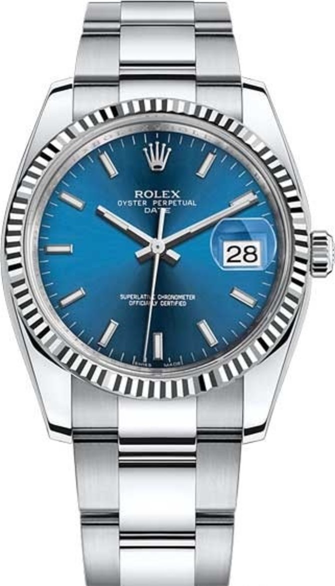 Rolex 115234-0004 Datejust 34 mm Steel and White Gold