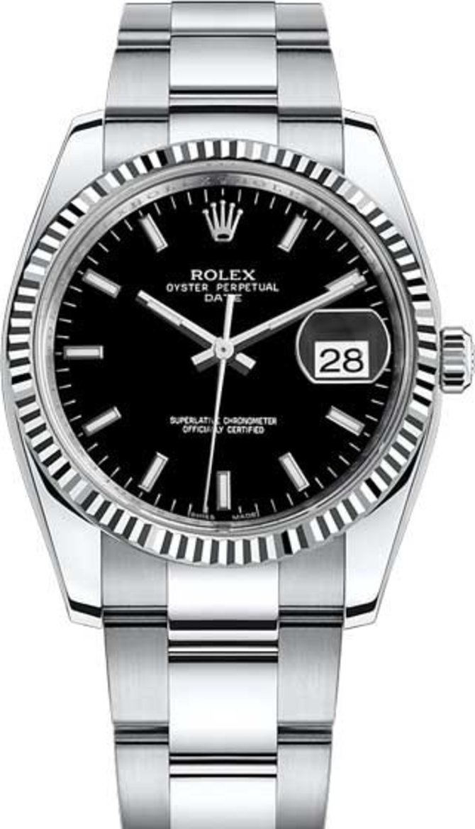 Rolex 115234-0002 Datejust 34 mm Steel and White Gold