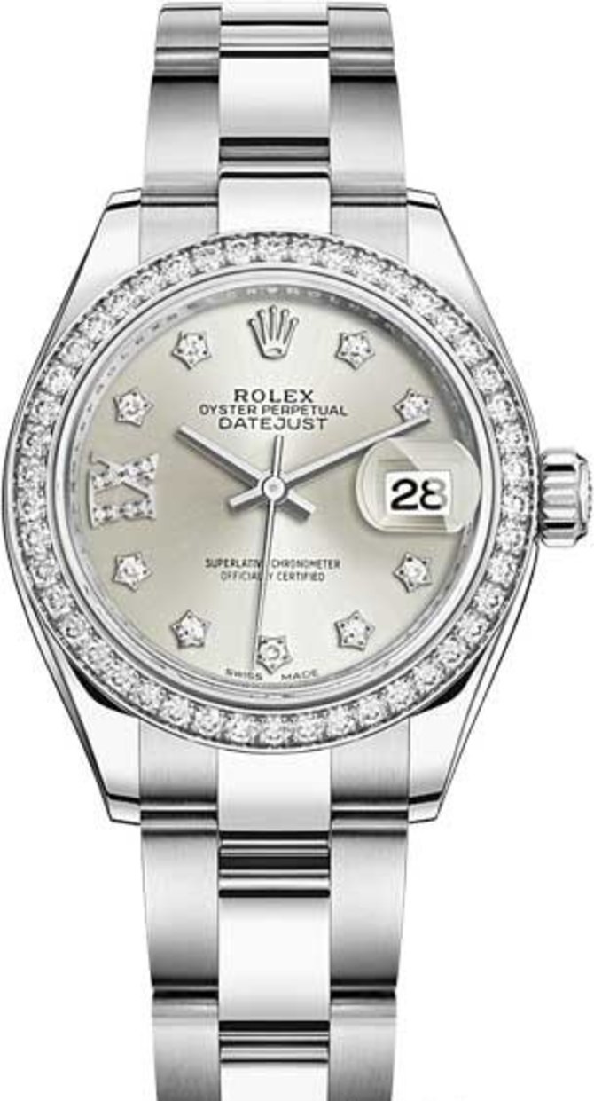 Rolex 279384rbr-0022 Datejust 28 mm Steel and White Gold