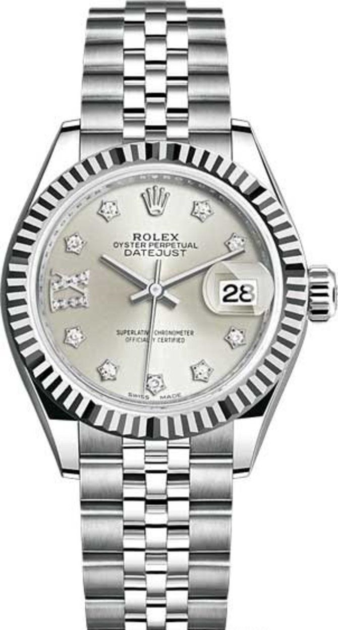 Rolex 279174-0021 Datejust 28 mm Steel and White Gold