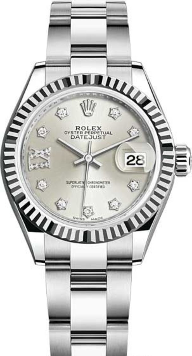 Rolex 279174-0022 Datejust 28 mm Steel and White Gold