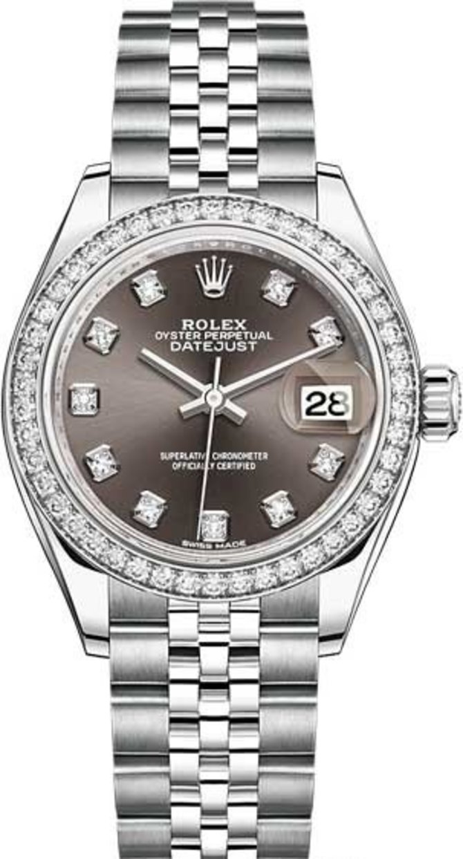 Rolex 279384rbr-0017 Datejust 28 mm Steel and White Gold