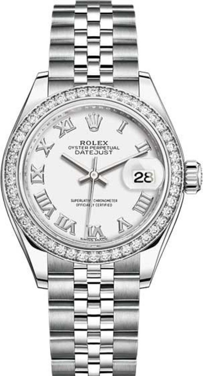 Rolex 279384rbr-0019 Datejust 28 mm Steel and White Gold