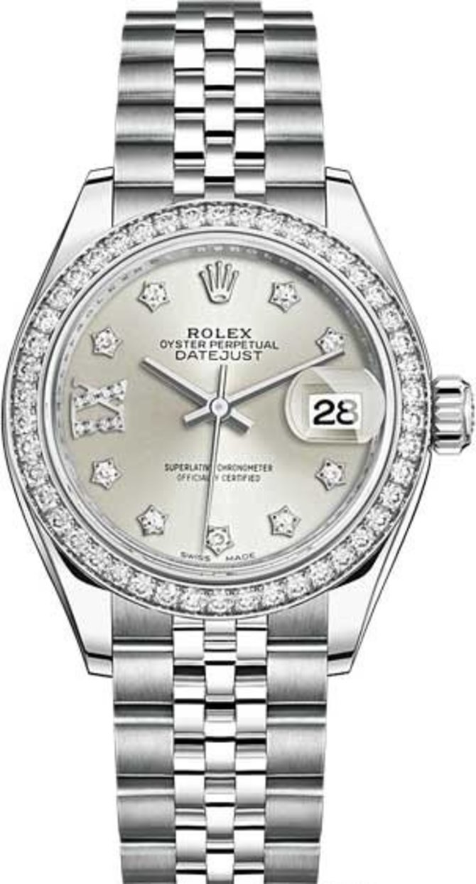 Rolex 279384rbr-0021 Datejust 28 mm Steel and White Gold