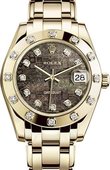 Rolex Datejust Ladies 81318-0004 Pearlmaster Yellow Gold 34 mm 