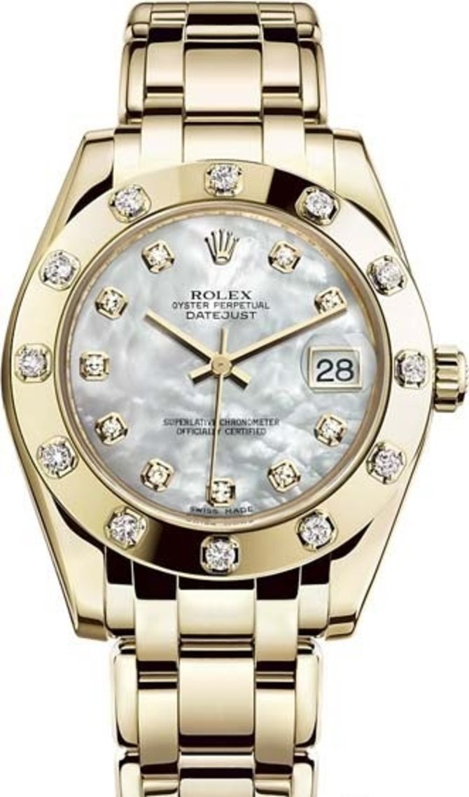 Rolex 81318-0006 Datejust Ladies Pearlmaster Yellow Gold 34 mm 