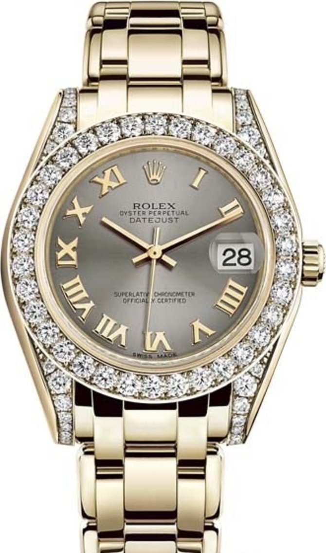 Rolex 81158-0122 Datejust Ladies Pearlmaster Yellow Gold 34 mm 