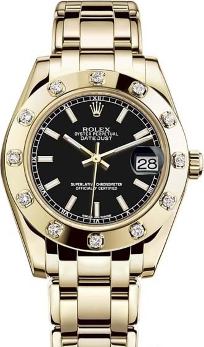 Rolex 81318-0028 Datejust Ladies Pearlmaster Yellow Gold 34 mm