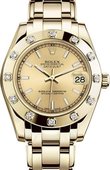 Rolex Datejust Ladies 81318-0018 Pearlmaster Yellow Gold 34 mm