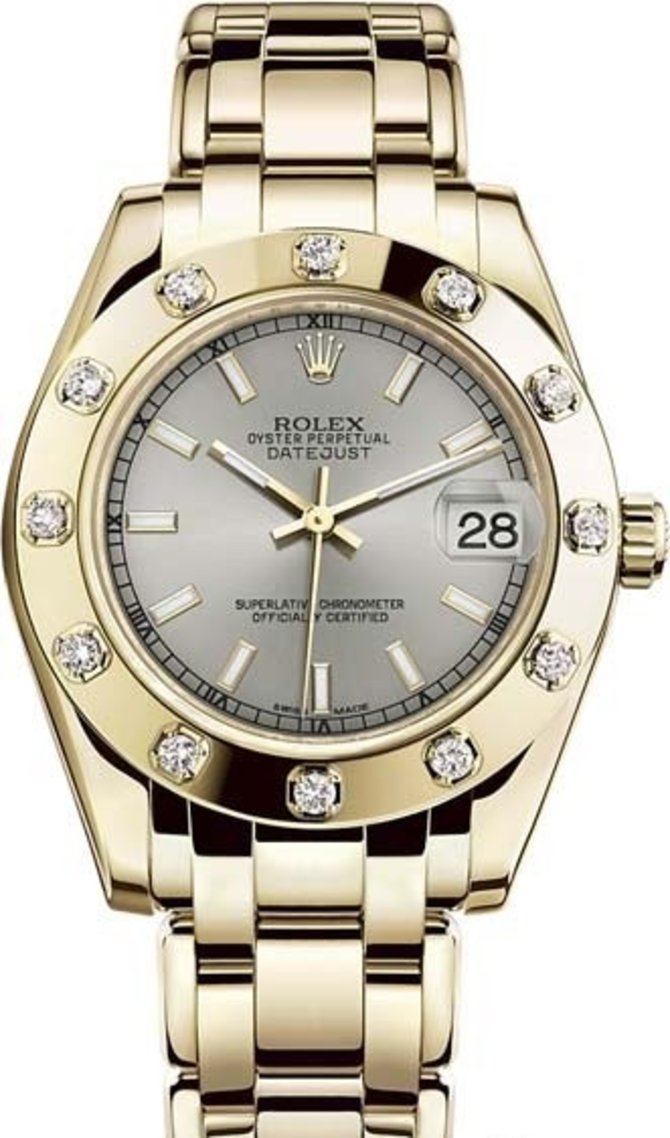 Rolex 81318-0019 Datejust Ladies Pearlmaster Yellow Gold 34 mm