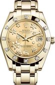 Rolex Datejust Ladies 81318-0037 Pearlmaster Yellow Gold 34 mm