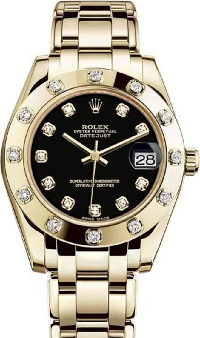 Rolex 81318-0030 Datejust Ladies Pearlmaster Yellow Gold 34 mm