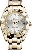 Rolex Datejust Ladies 81318-0022 Pearlmaster Yellow Gold 34 mm