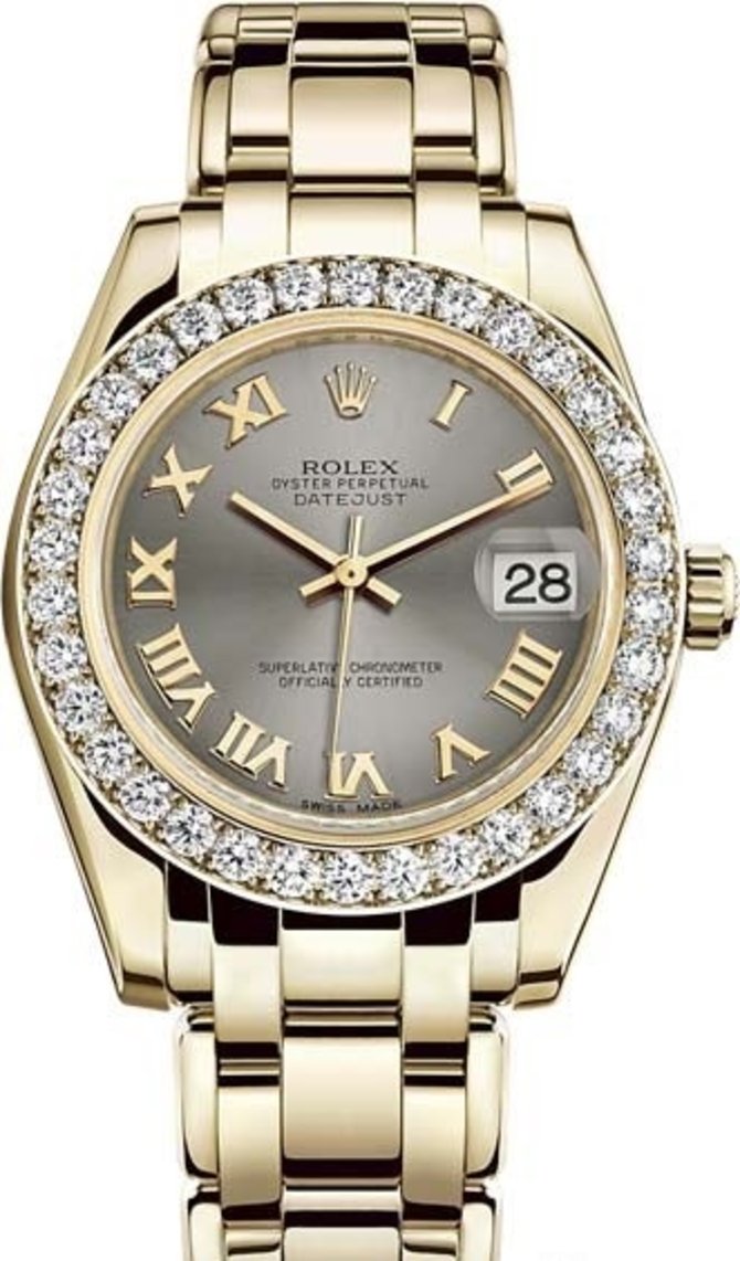 Rolex 81298-0057 Datejust Ladies Pearlmaster Yellow Gold 34 mm 