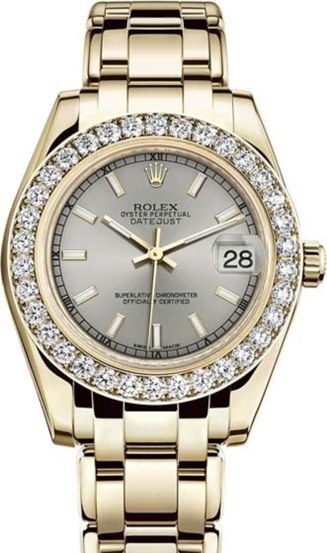 Rolex 81298-0054 Datejust Ladies Pearlmaster Yellow Gold 34 mm 
