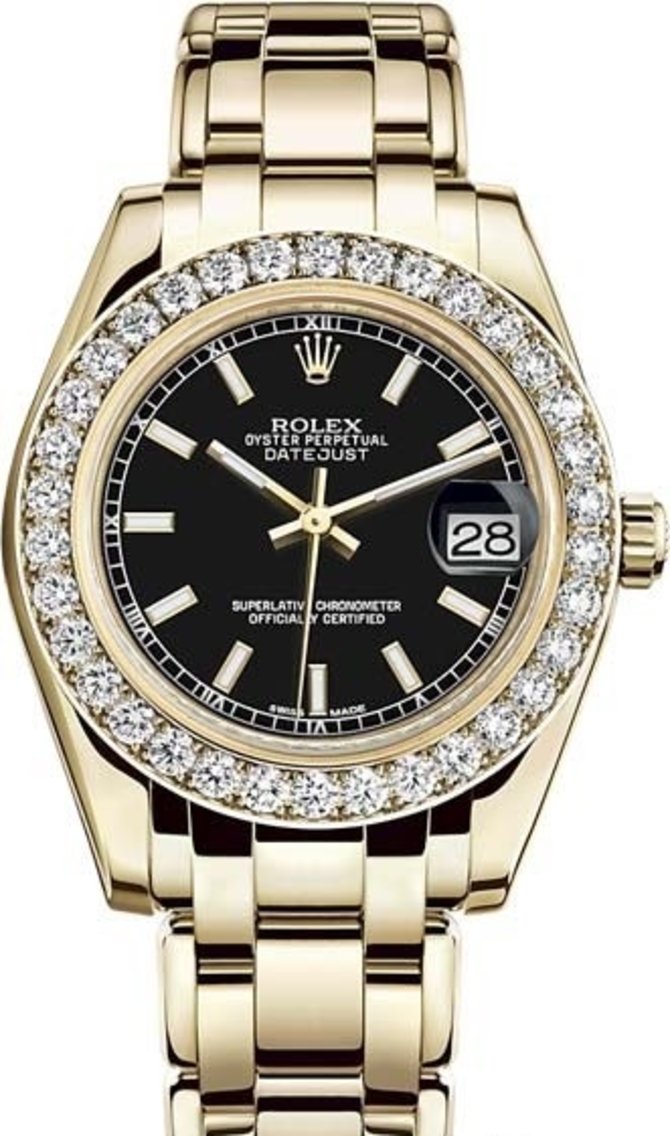 Rolex 81298-0056 Datejust Ladies Pearlmaster Yellow Gold 34 mm 