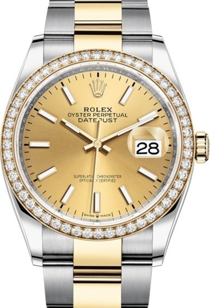 Rolex 126283rbr-0002 Datejust 36mm Steel and Yellow Gold