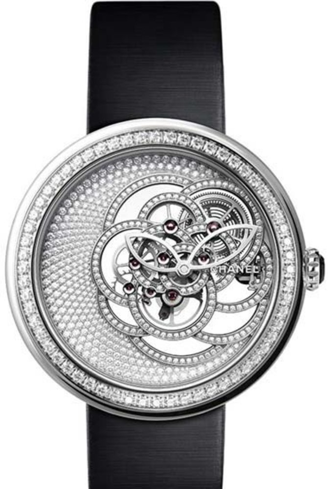 Chanel Chanel Mademoiselle Prive Squelette Camelia Silver Jewelry watches 37.5 mm