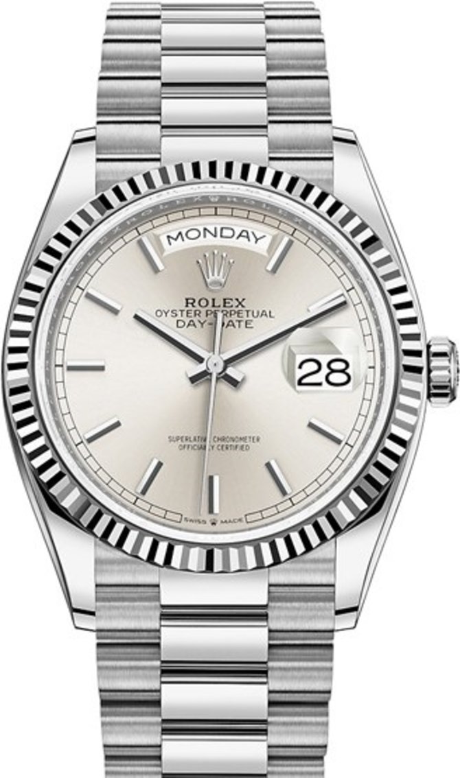 Rolex 128239-0005 Day-Date 36mm White Gold