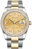 Rolex Datejust 126283rbr-0020 36mm Steel and Yellow Gold