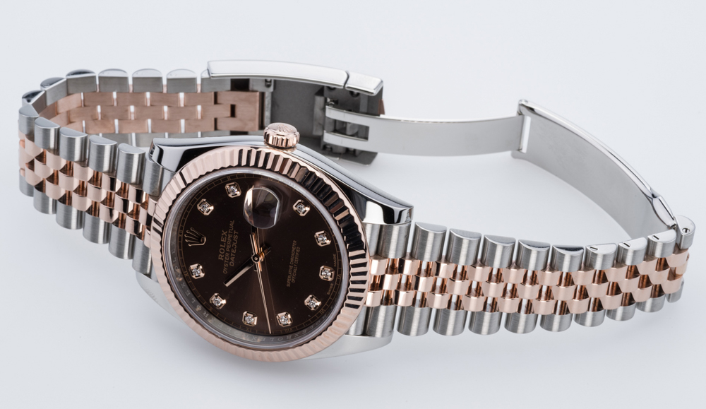 rolex datejust 41 chocolate jubilee diamond