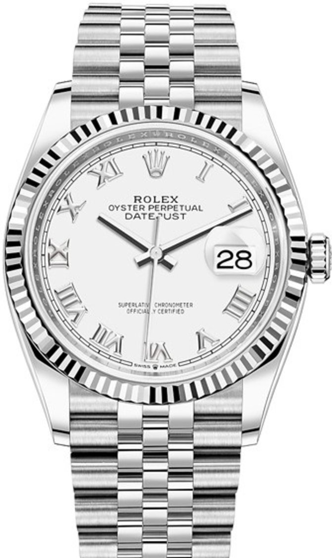 Rolex 126234-0025 Datejust 36 mm Steel and White Gold