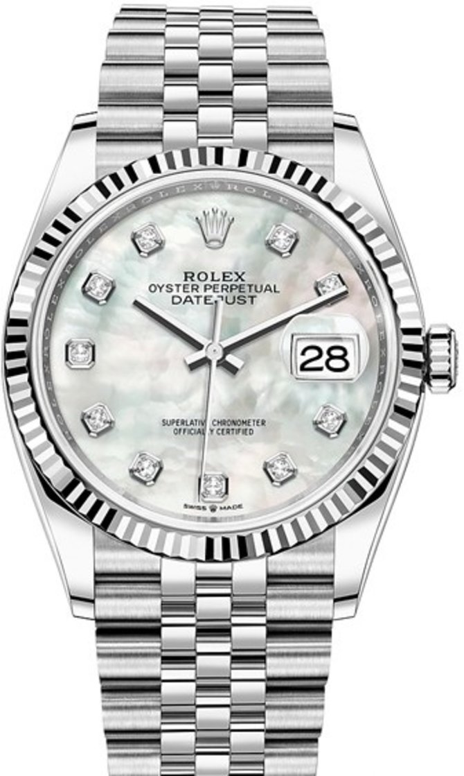 Rolex 126234-0019 Datejust 36 mm Steel and White Gold