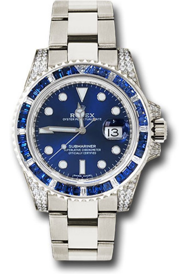 Rolex 116659 SABR bl Oyster Perpetual White Gold Submariner Date Watch Sapphire And Diamond Bezel Blue Dial