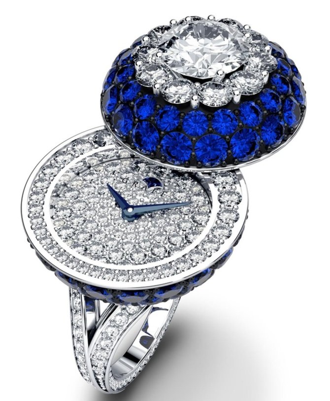 Graff Halo Secret Ring Watch Sapphire&Diamond Jewellery Watches White Gold