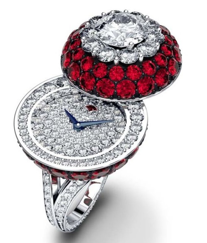 Graff Halo Secret Ring Watch Ruby&Diamond Jewellery Watches White Gold
