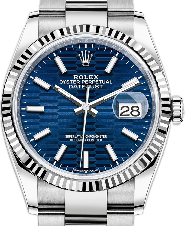 M126234-0050 Rolex 36 White Rolesor Oyster bracelet Datejust