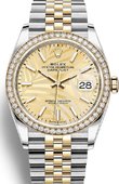 Rolex Datejust Ladies 126283rbr-0023 36 mm Steel and Yellow Gold