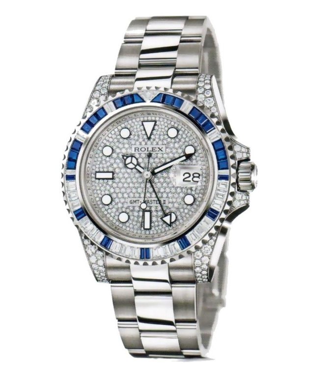 Rolex 116759SA Pave GMT-Master II 40mm White Gold Jewellery - фото 1