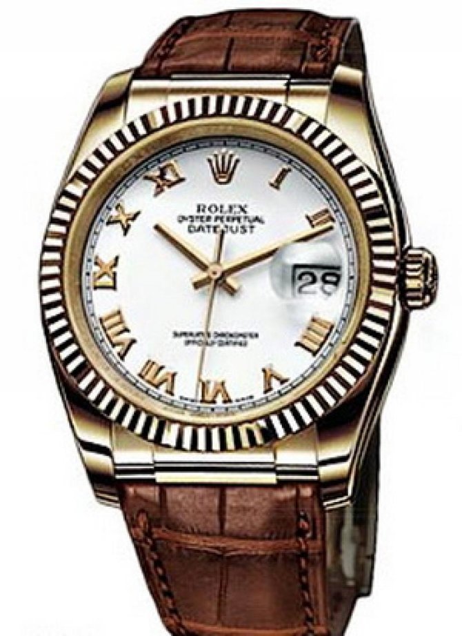 Rolex 116138 white rome Datejust Yellow Gold - фото 1
