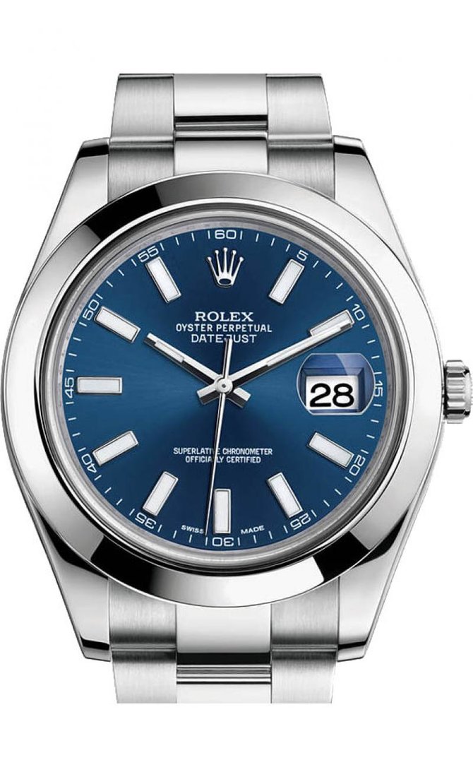 Rolex 116300 blue index dial Datejust Steel  - фото 1
