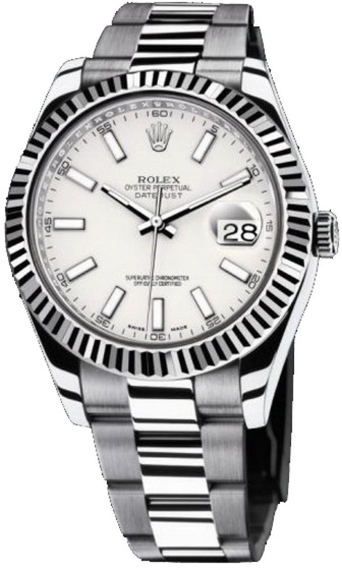 Rolex 116334 white Datejust Steel and White Gold - фото 1