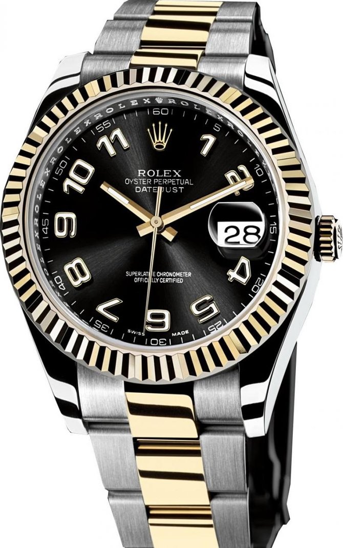 Rolex 116333 black Datejust Steel and Yellow Gold - фото 1