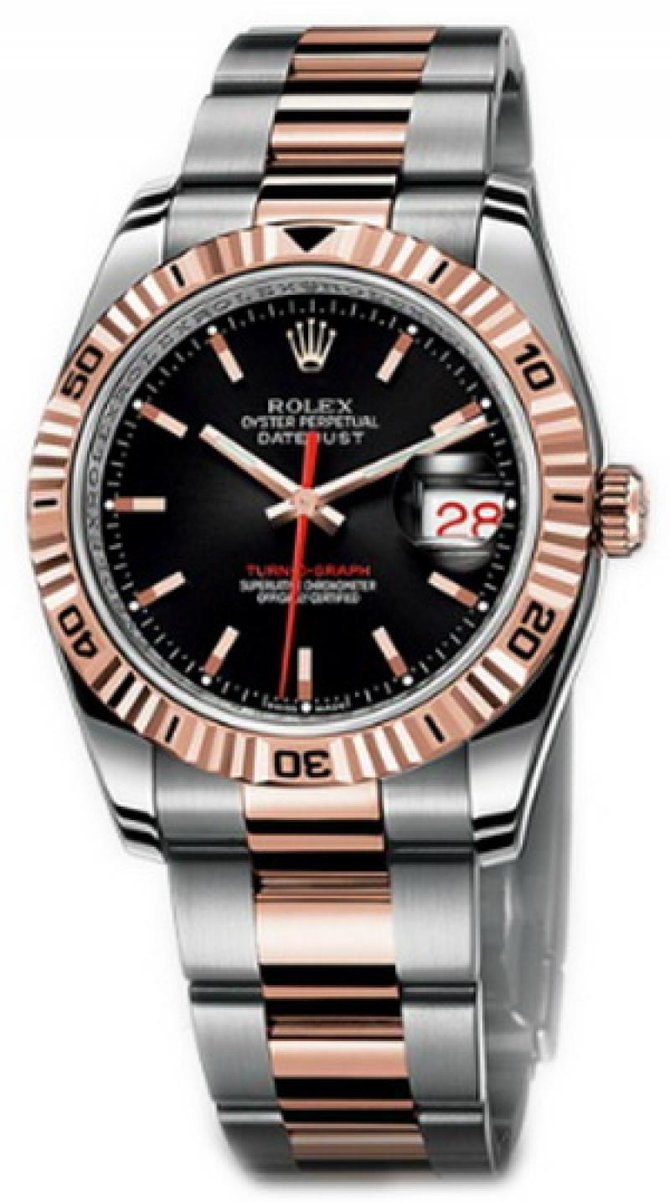 Rolex 116261 black Datejust Turn-O-Graph Steel and Everose Gold - фото 1