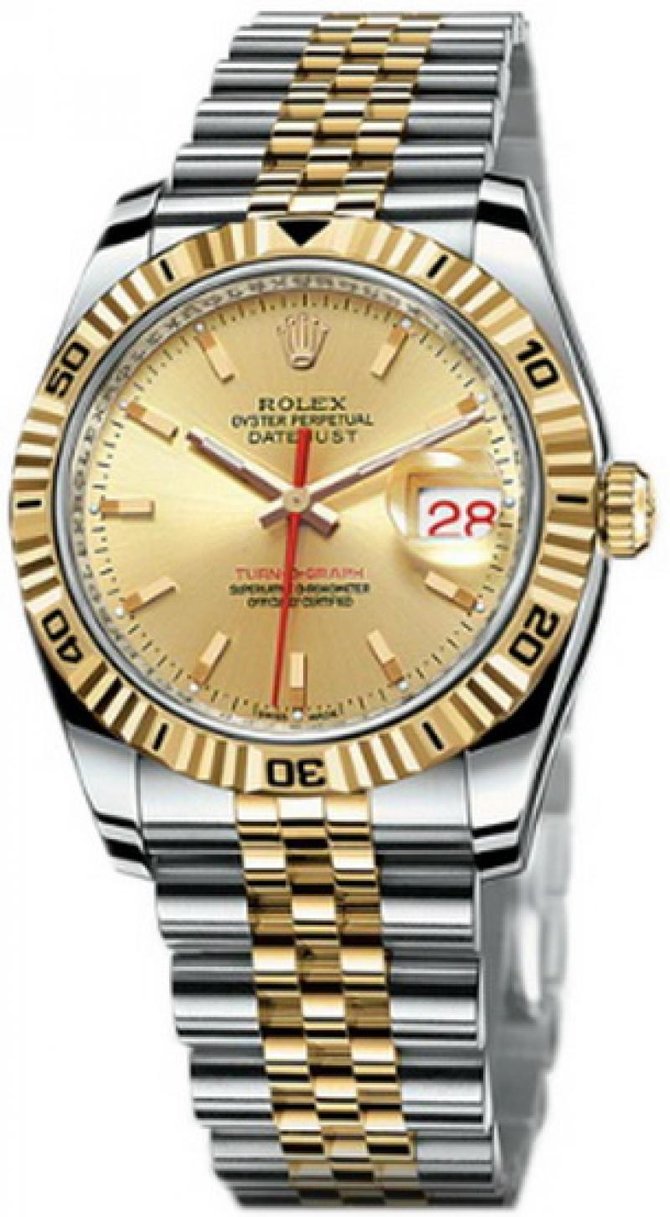 Rolex 116263 champagne Datejust Turn-O-Graph Steel and Everose Gold - фото 1