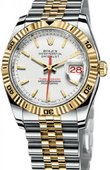 Rolex Datejust 116263 white Turn-O-Graph Steel and Yellow Gold